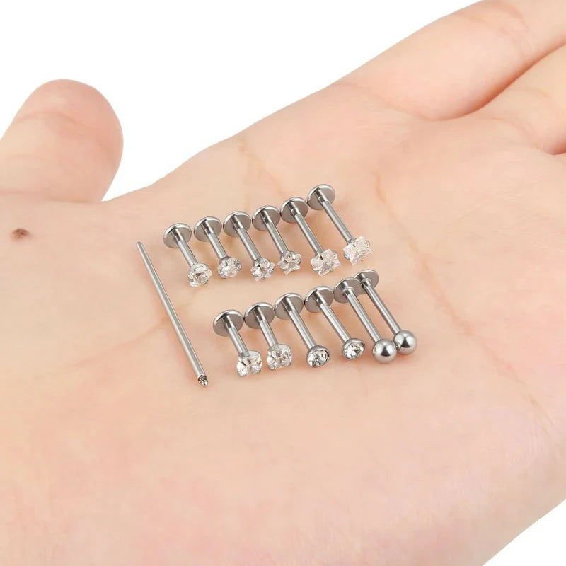 16G Lip Labret Medusa Internally Threaded 316L Surgical Steel Snake Bite Lip Rings