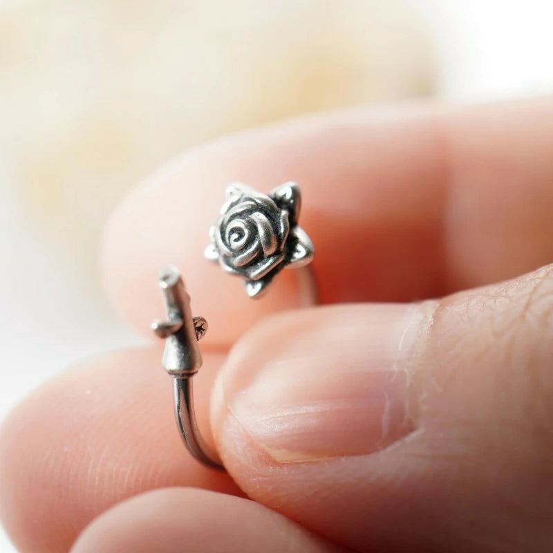 16G Rose Flower Lip Rings Surgical Steel Snake Bite Jewelry Horseshoe Labret Jewelry