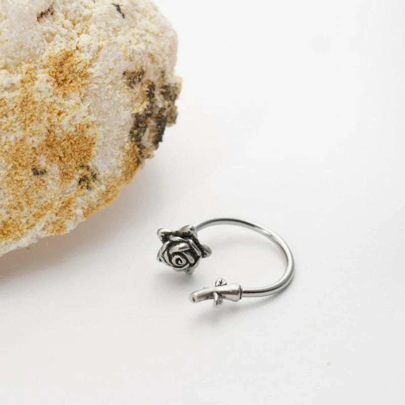 16G Rose Flower Lip Rings Surgical Steel Snake Bite Jewelry Horseshoe Labret Jewelry