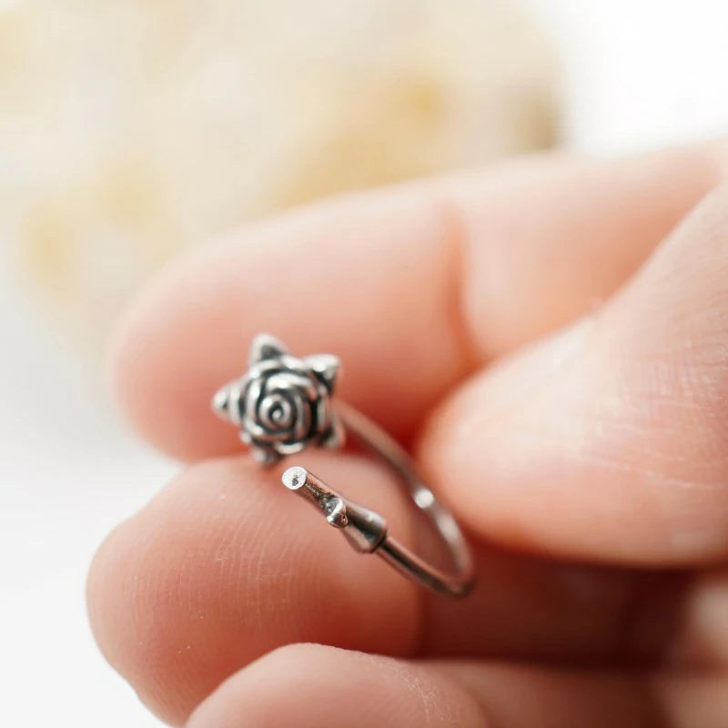 16G Rose Flower Lip Rings Surgical Steel Snake Bite Jewelry Horseshoe Labret Jewelry