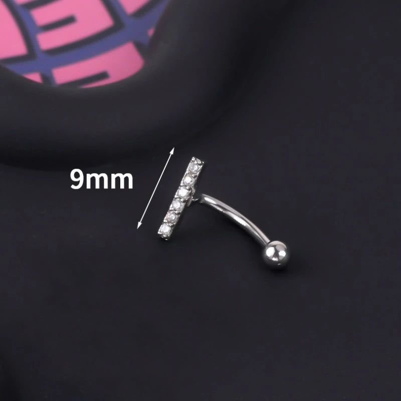 16G Skull Eyebrow Ring Stainless Steel Black Gothic Skeleton Heart Eyebrow