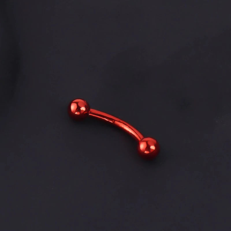 16G Skull Eyebrow Ring Stainless Steel Black Gothic Skeleton Heart Eyebrow