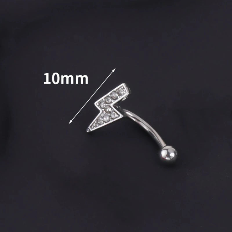 16G Skull Eyebrow Ring Stainless Steel Black Gothic Skeleton Heart Eyebrow