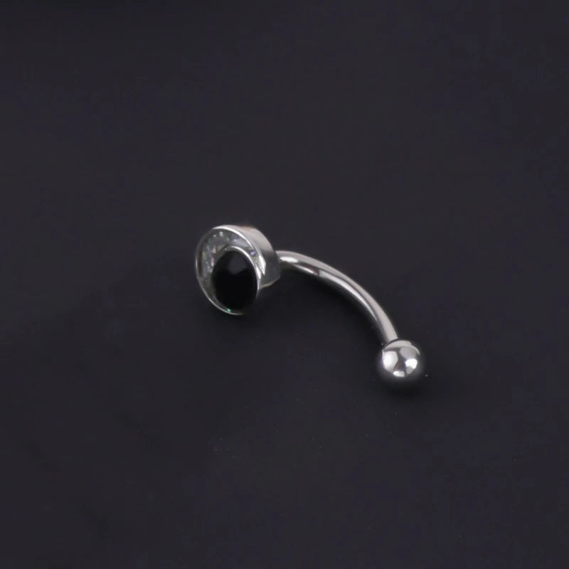 16G Skull Eyebrow Ring Stainless Steel Black Gothic Skeleton Heart Eyebrow