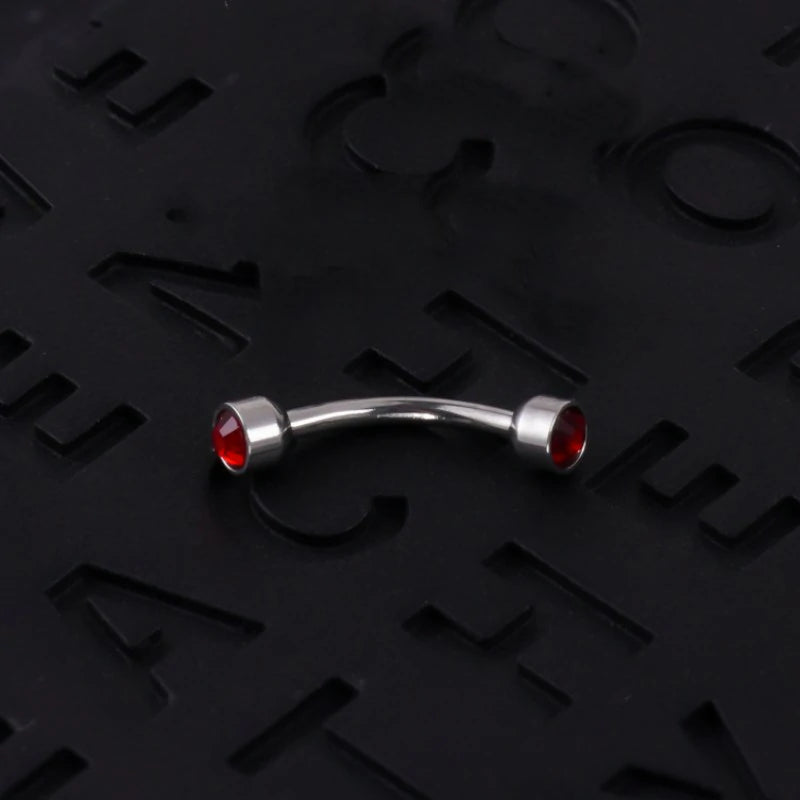 16G Skull Eyebrow Ring Stainless Steel Black Gothic Skeleton Heart Eyebrow