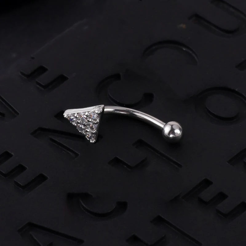 16G Skull Eyebrow Ring Stainless Steel Black Gothic Skeleton Heart Eyebrow