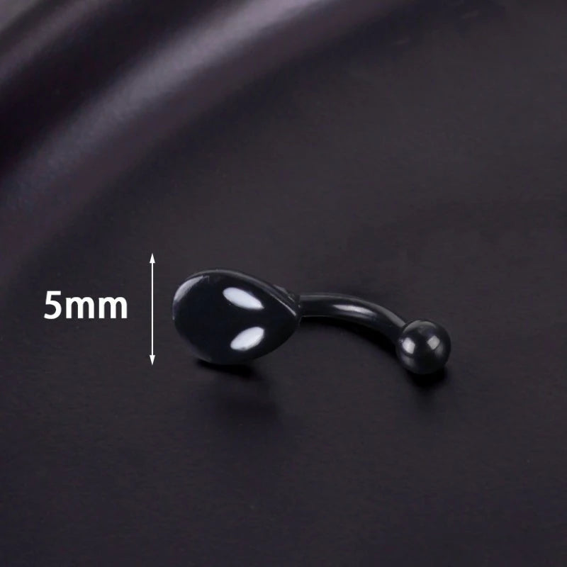 16G Skull Eyebrow Ring Stainless Steel Black Gothic Skeleton Heart Eyebrow