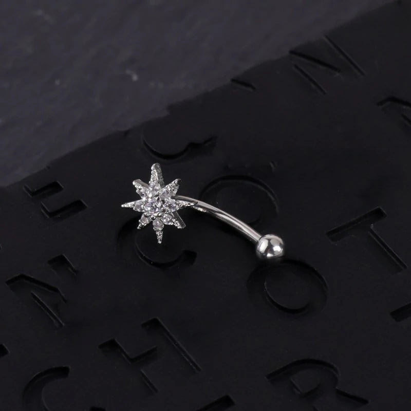 16G Skull Eyebrow Ring Stainless Steel Black Gothic Skeleton Heart Eyebrow