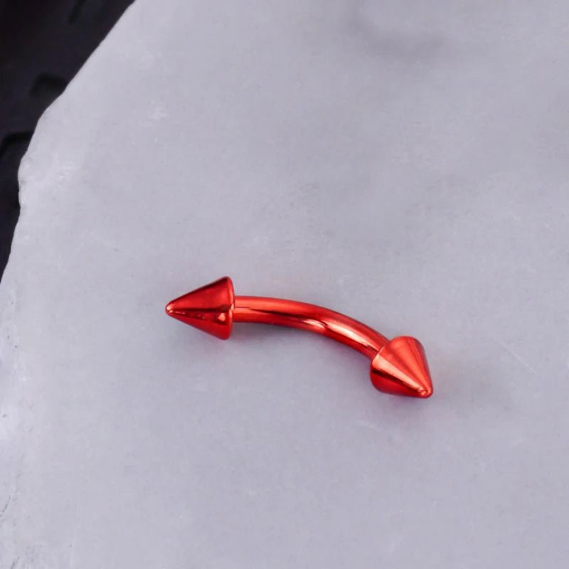 16G Skull Eyebrow Ring Stainless Steel Black Gothic Skeleton Heart Eyebrow
