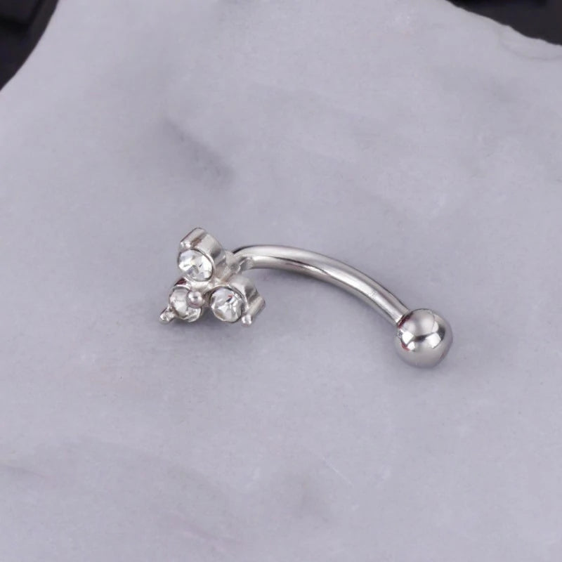 16G Skull Eyebrow Ring Stainless Steel Black Gothic Skeleton Heart Eyebrow