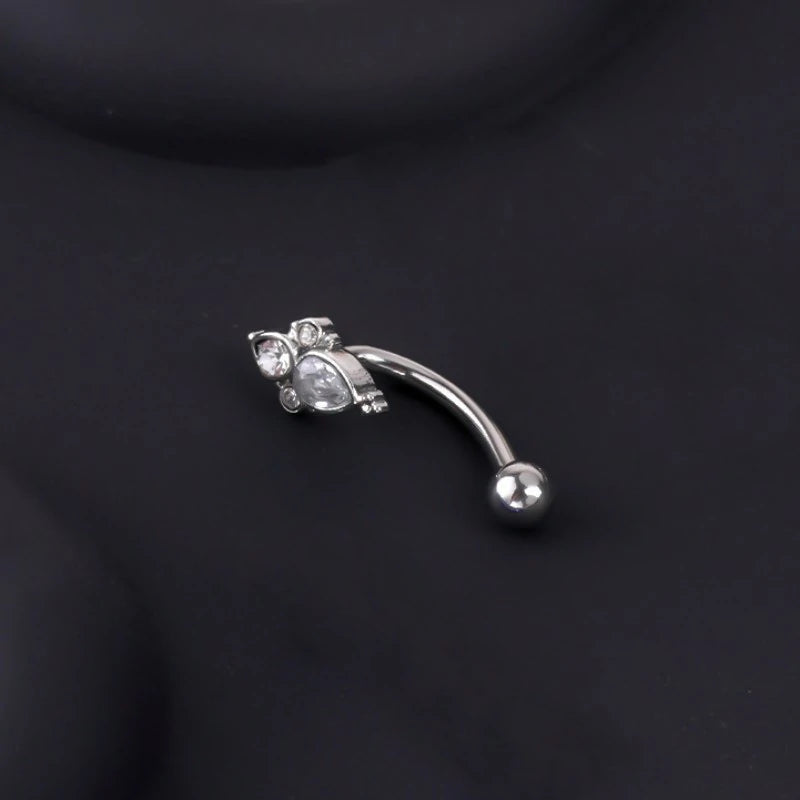16G Skull Eyebrow Ring Stainless Steel Black Gothic Skeleton Heart Eyebrow