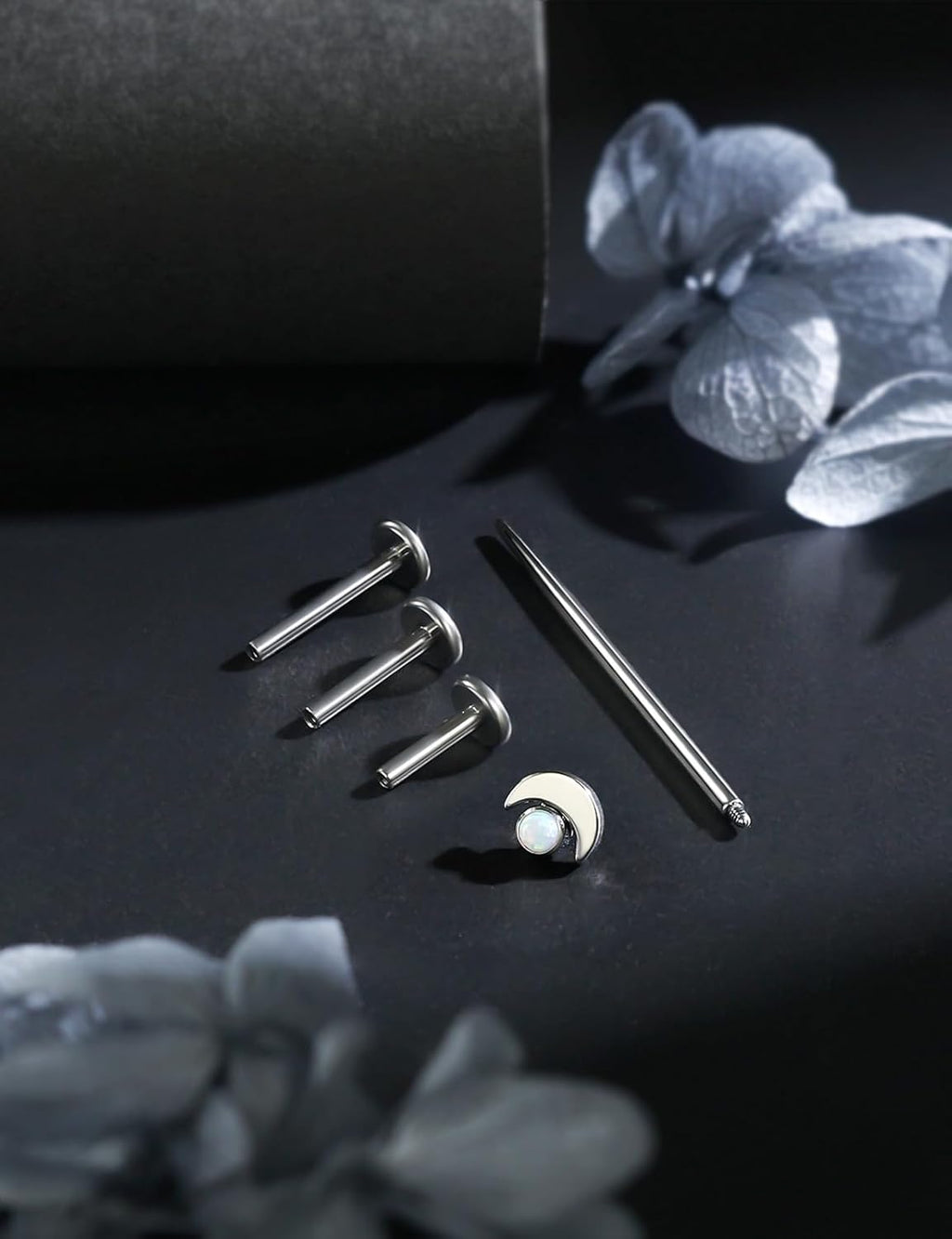 16G Astm F136 Titanium Internal Thread Flat Back Earrings Nose Studs Tragus Forward Helix Conch Cartilage Lobe Earrings - QIAO CrystalQIAO CrystalQIAO Crystal