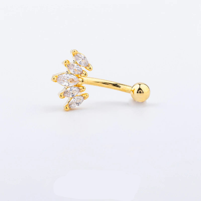 16g Rook Piercing Jewelry Gold Silver Eyebrow Rings Curved Barbell Daith Earrings