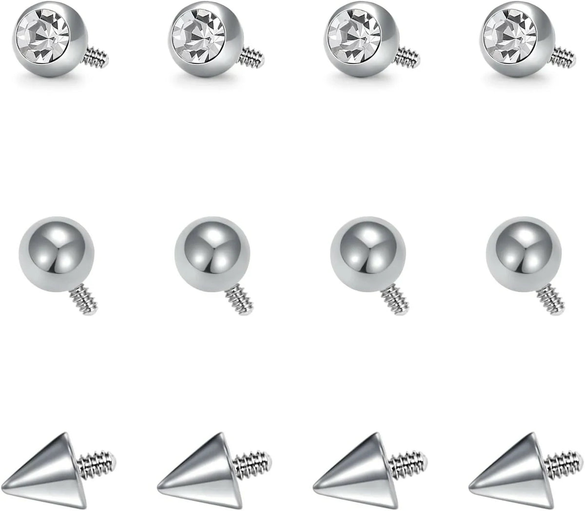 18G 20G Pink and Silver Zirconia Horseshoe Studs Surgical Steel Nose Ring