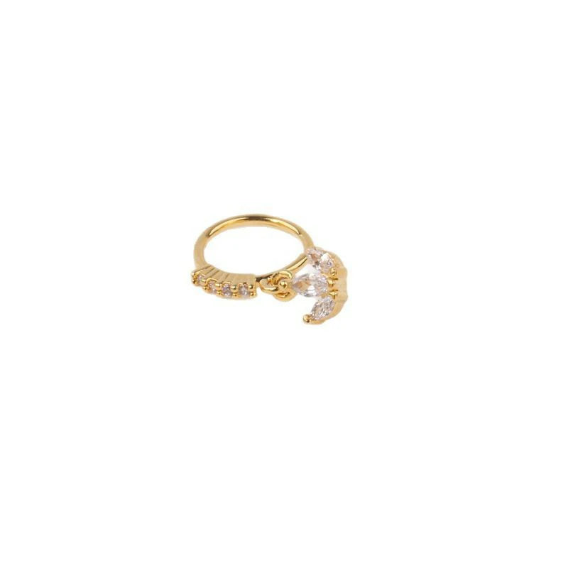 18G Titanium Cartilage Hoop Earrings Hinged Silver Gold CZ Nose Ring Upper Ear Tragus Daith Conch Helix
