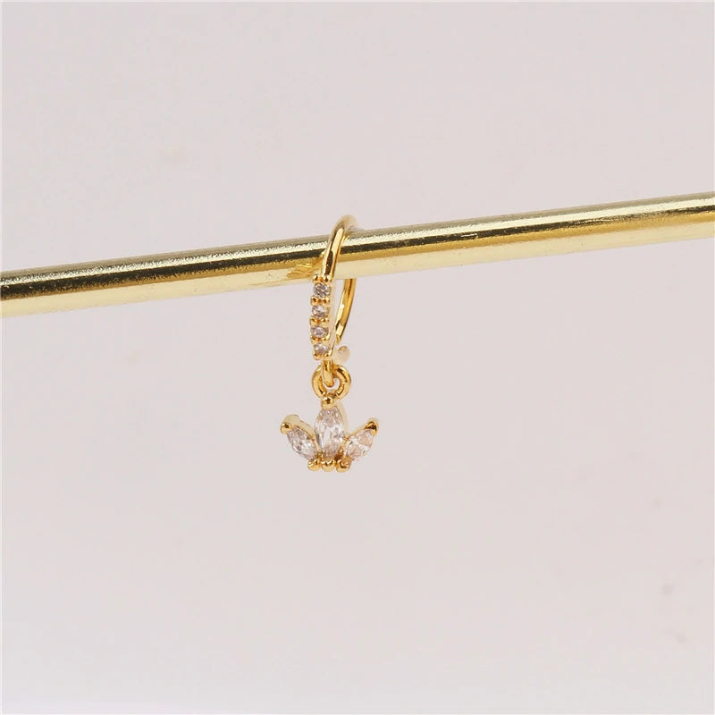 18G Titanium Cartilage Hoop Earrings Hinged Silver Gold CZ Nose Ring Upper Ear Tragus Daith Conch Helix