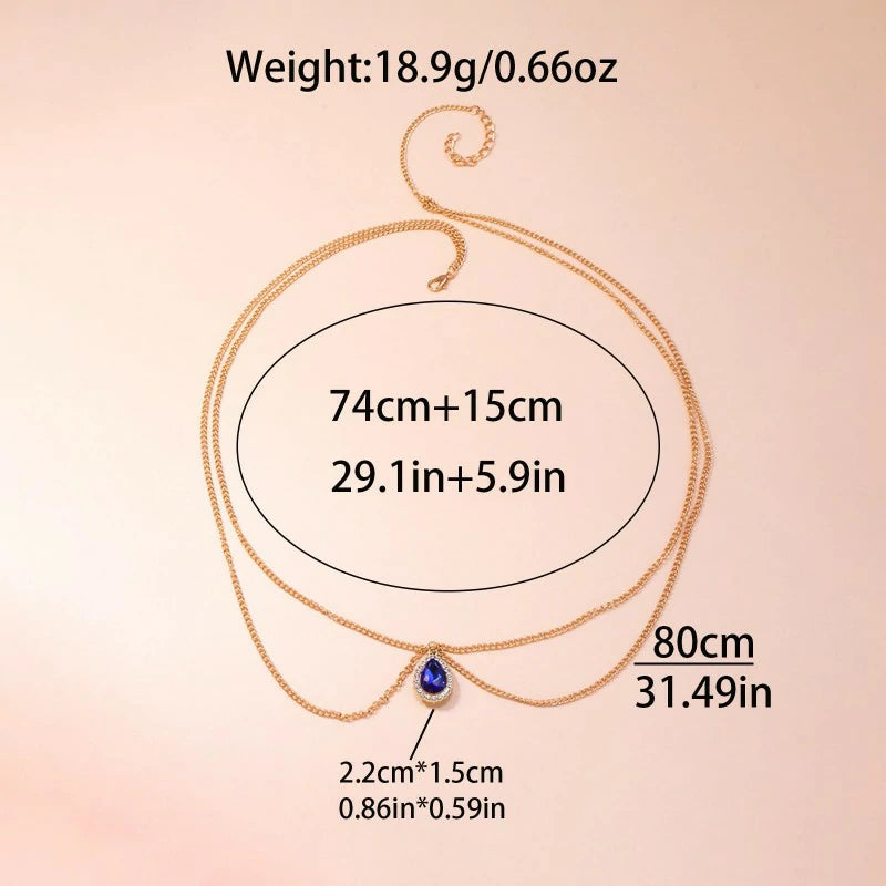 18K Gold Plated Belly Chain Rhinestone Body Chain Beach Waist Chain
