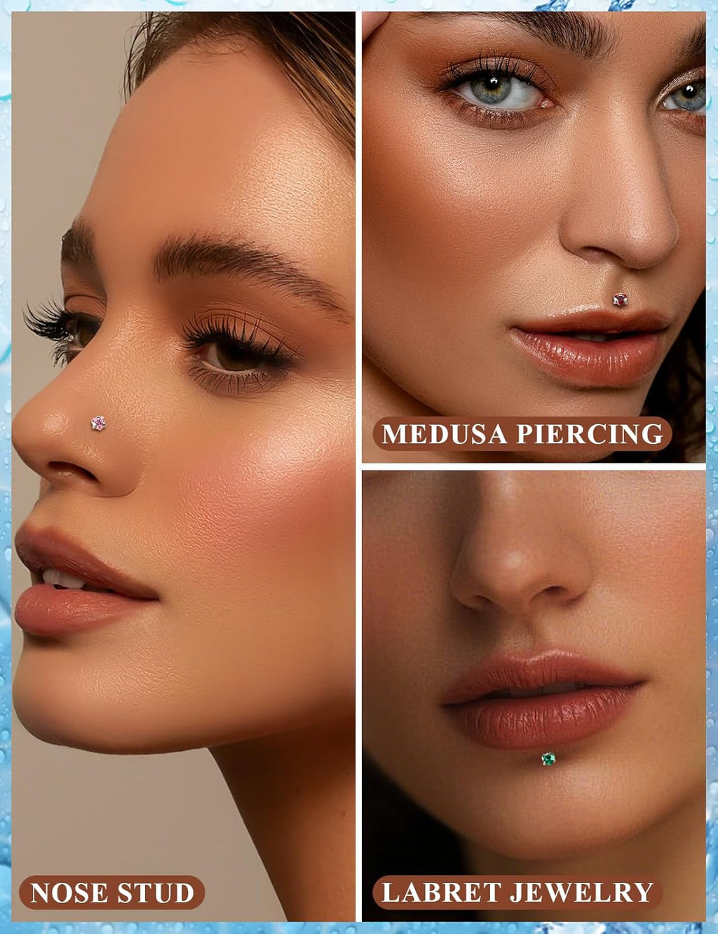 18G 16G Astm F136 Titanium Internal Thread Flat Back Earrings Nose Studs Tragus Helix - QIAO CrystalQIAO CrystalQIAO Crystal