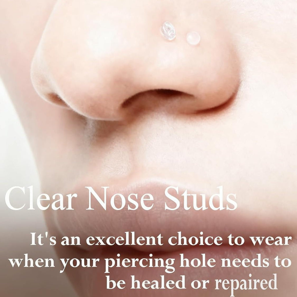 18G 16G Flat Back Clear Earrings for Sports Nose Studs Silicone Plastic tragus conch cartilage Retainers - QIAO CrystalQIAO CrystalQIAO Crystal