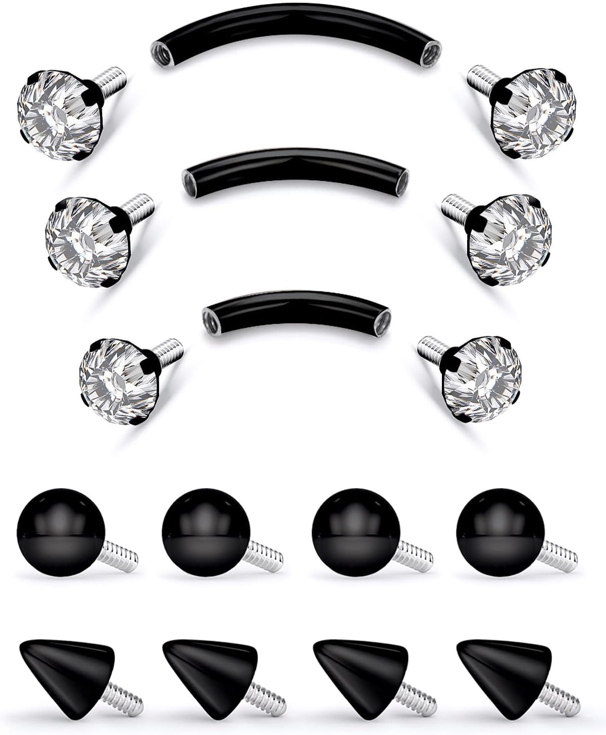 18G Internal Thread Eyebrow Piercing Jewelry Surgical Steel Curved Barbell Tiny Eyebrow Ring Vertical Labret Lip Jewelry Ear Rook Small Belly Button Ring for Women Men 6mm/8mm/10mm - 我的商店我的商店我的商店