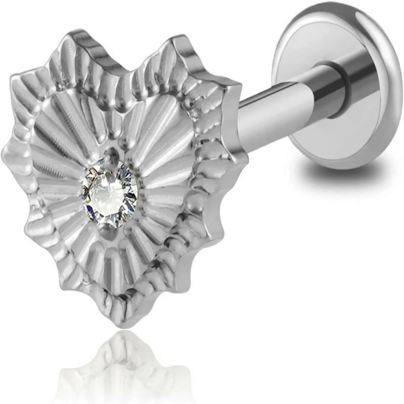 1PC ASTM F136 Titanium Broken Heart Piercing Jewelry for Conch