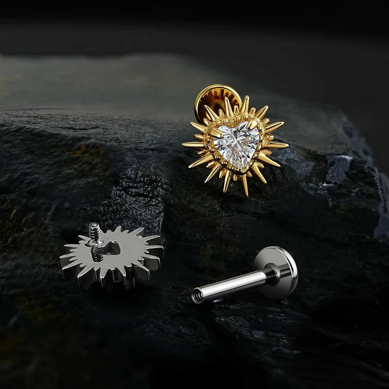 1PC ASTM F136 Titanium Broken Heart Piercing Jewelry for Conch