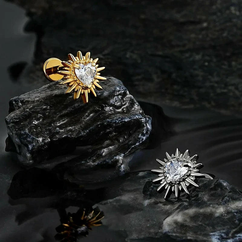 1PC ASTM F136 Titanium Broken Heart Piercing Jewelry for Conch