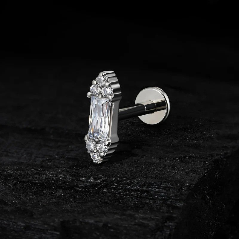 1PC ASTM F136 Titanium Piercing Jewelry for Tragus Conch Helix Flat Labret 16G