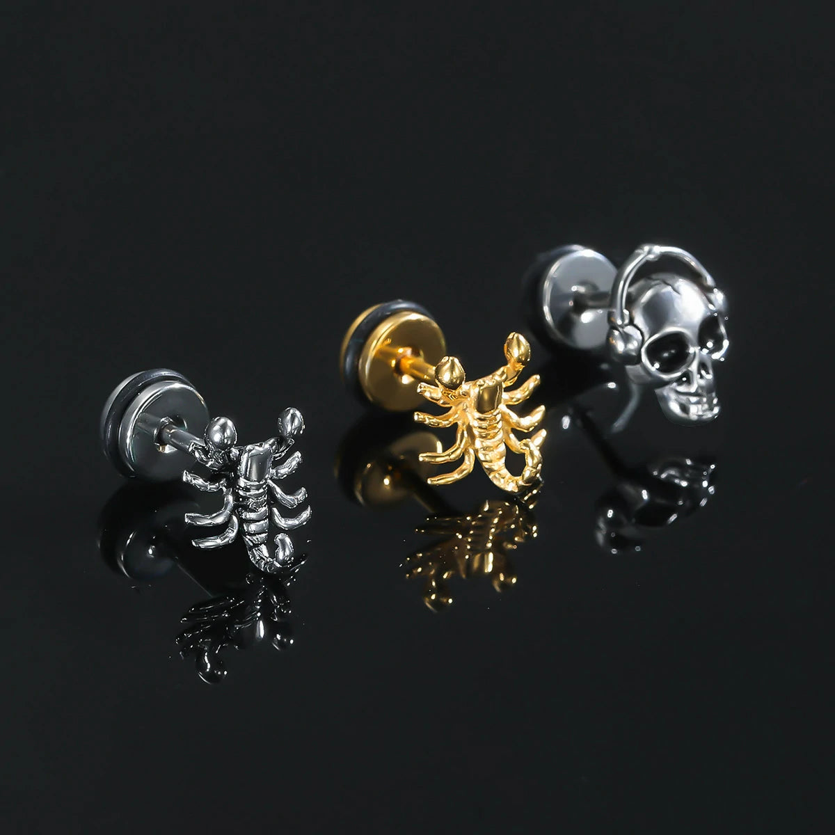 1PC Halloween Spider Piercing Jewelry for Conch Helix Flat Labret