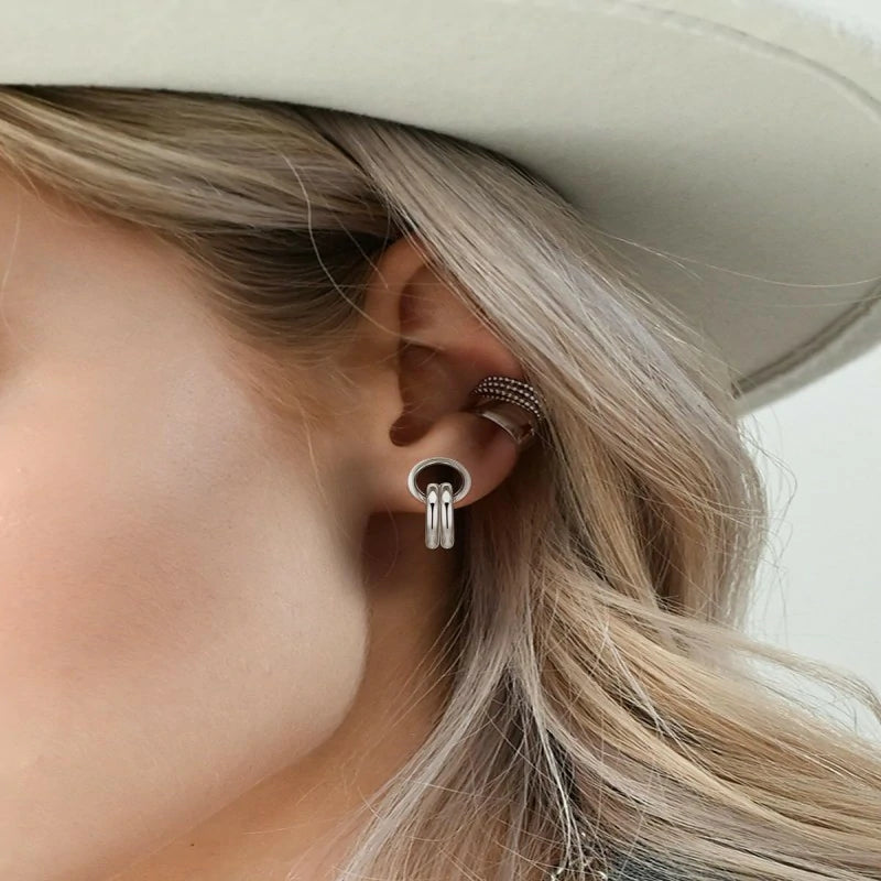 1 Pair Ear Guages with Rings Ear Tunnels Hypoallergenic Ear Expander Stretchers