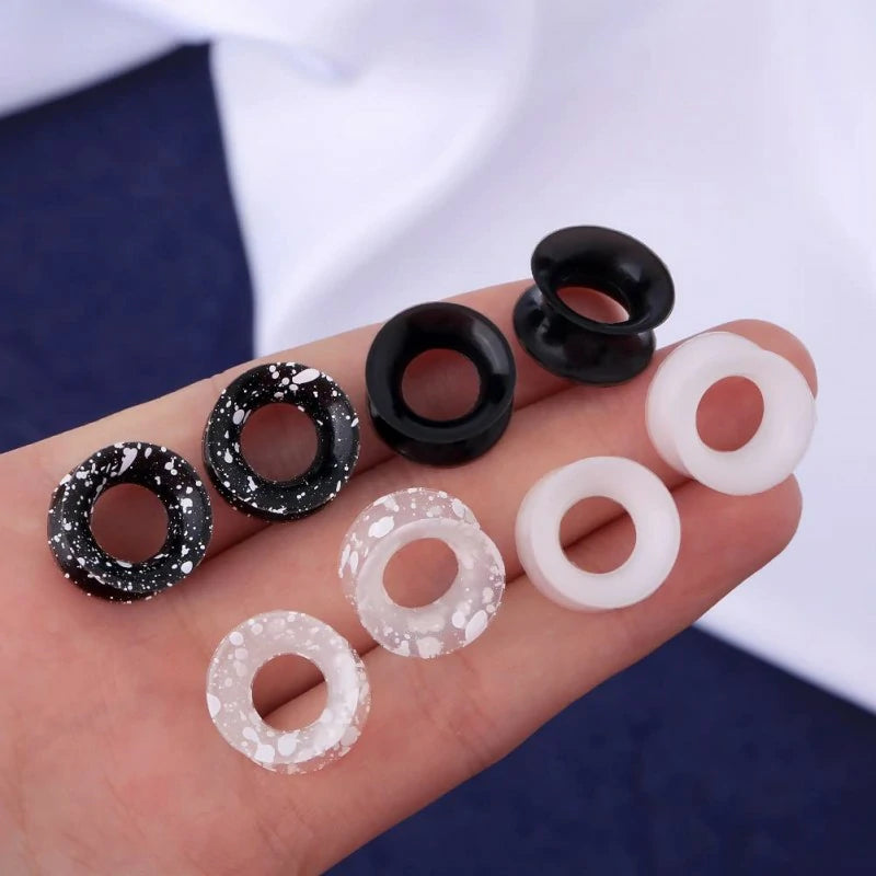 1 Pair Silicone Ear Gauges Flexible Ear Tunnels Plugs Stretchers Expander Double Flared Flesh Ear Piercing