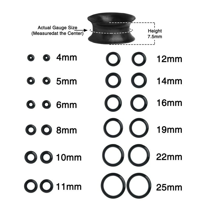 1 Pair Silicone Ear Gauges Flexible Ear Tunnels Plugs Stretchers Expander Double Flared Flesh Ear Piercing