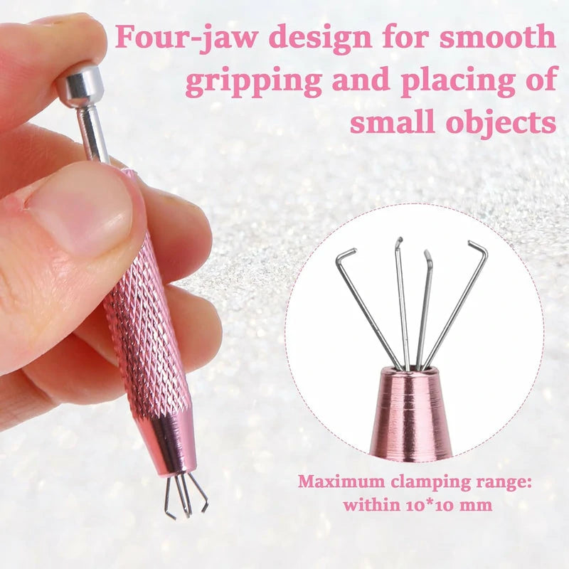 2 Pcs Piercing Changing Tools 4-Claw Pick Up Piercing Ball Holder