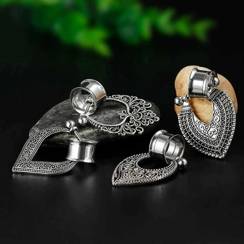 2 pcs Variety Of Styles Surgical Stee Earrings Gauges Tunnels Plug