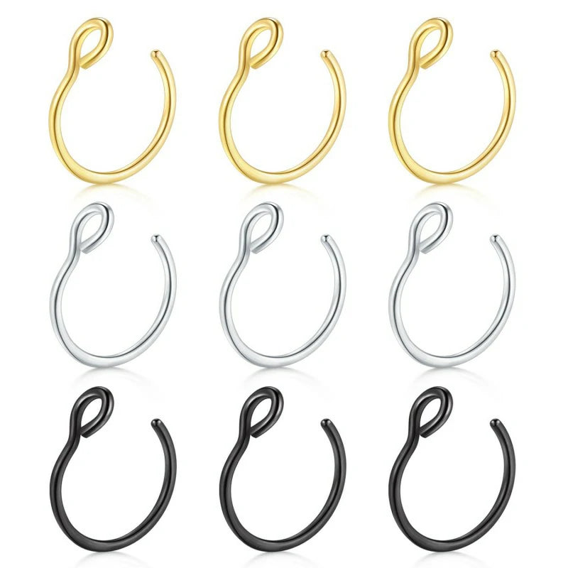 20G Fake Piercing Jewelry Hoop for Faux Lip Septum