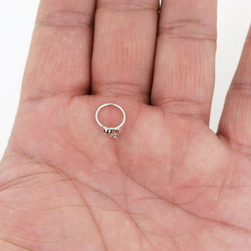 20G Little Bee Nose Rings Hoop 316L Surgical Stainless Steel Cartilage Earrings Nose