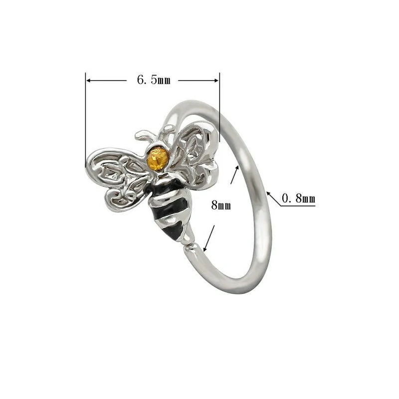 20G Little Bee Nose Rings Hoop 316L Surgical Stainless Steel Cartilage Earrings Nose