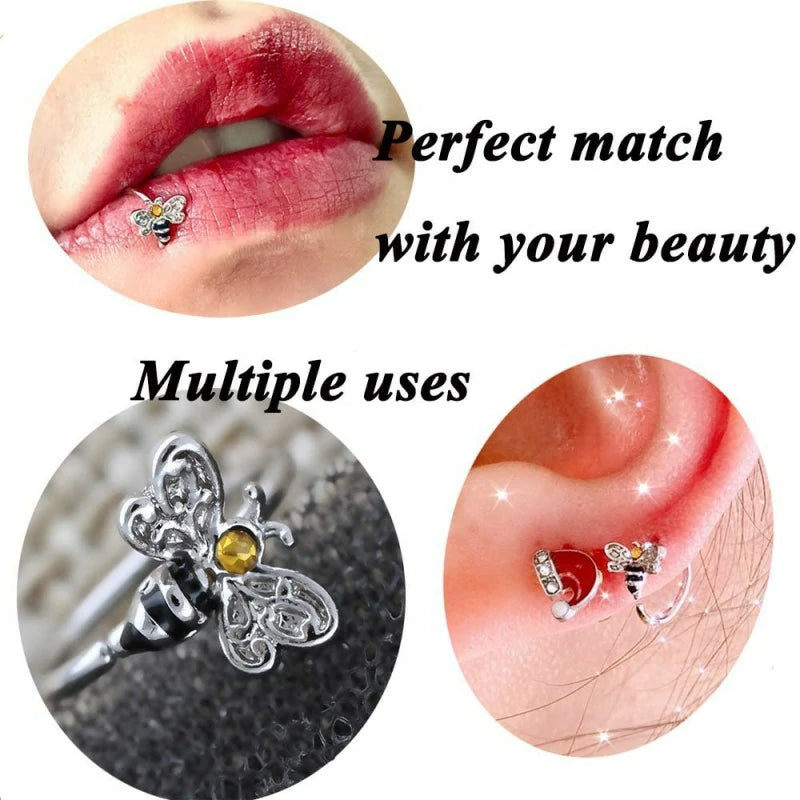 20G Little Bee Nose Rings Hoop 316L Surgical Stainless Steel Cartilage Earrings Nose