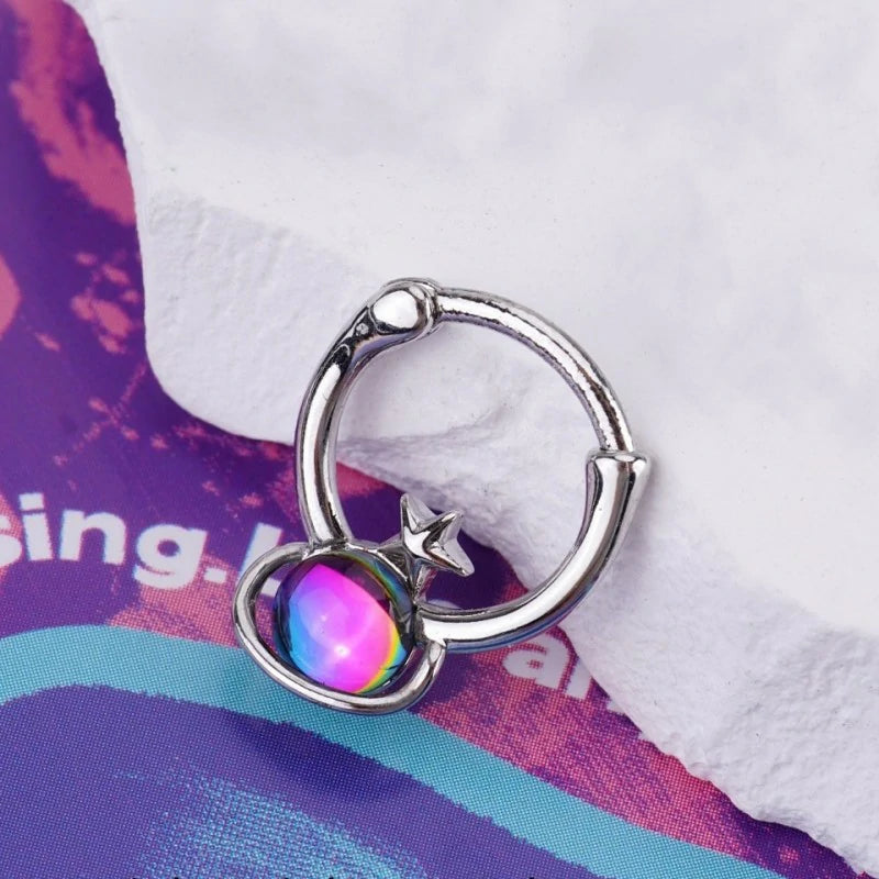 20G Nose Rings Hoops for Women 316L Stainless Surgical Steel Heart Butterfly Flower Cross Cubic Zirconia Nose Rings Hoops