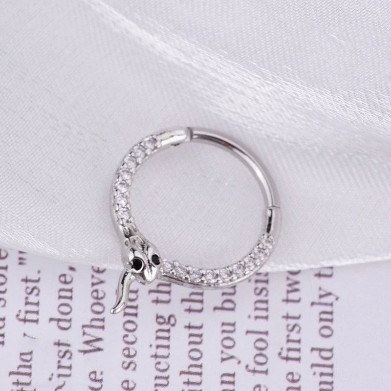 20G Nose Rings Hoops for Women 316L Stainless Surgical Steel Heart Butterfly Flower Cross Cubic Zirconia Nose Rings Hoops