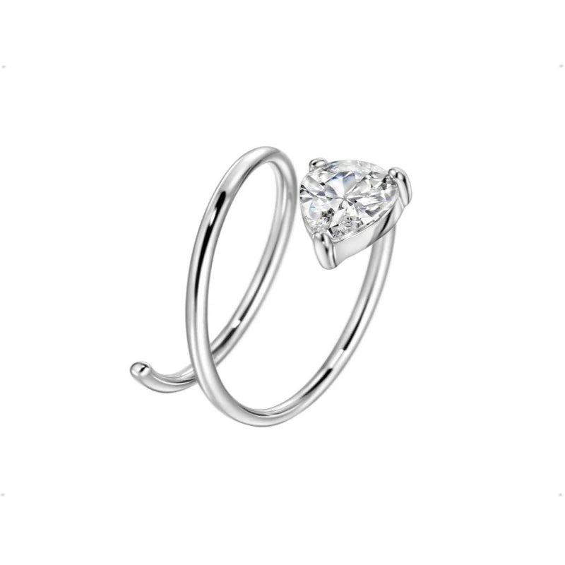 20 Gauge 10mm Thin Double Nose Ring Hoop for Single Piercing, Surgical Steel Silver Spiral Twist Nose Jewelry