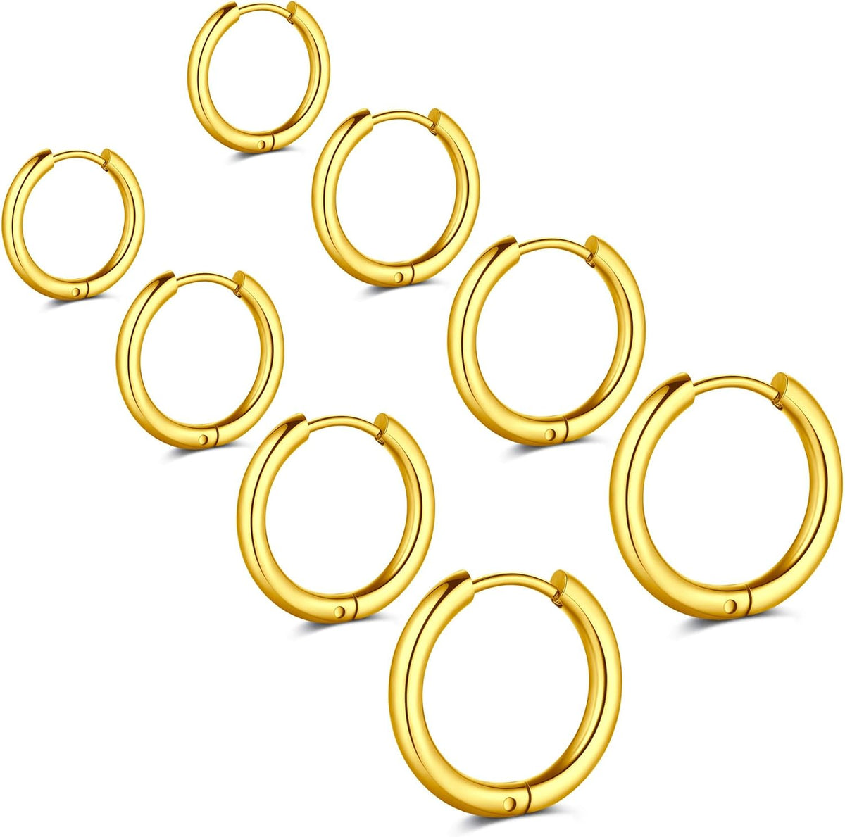 20G Cartilage Flat back Helix Earrings Hypoallergenic Surgical Steel Gold Cartilag Set Daith Tragus Conch Flat Back Stud Earrings - QIAO CrystalQIAO CrystalQIAO Crystal