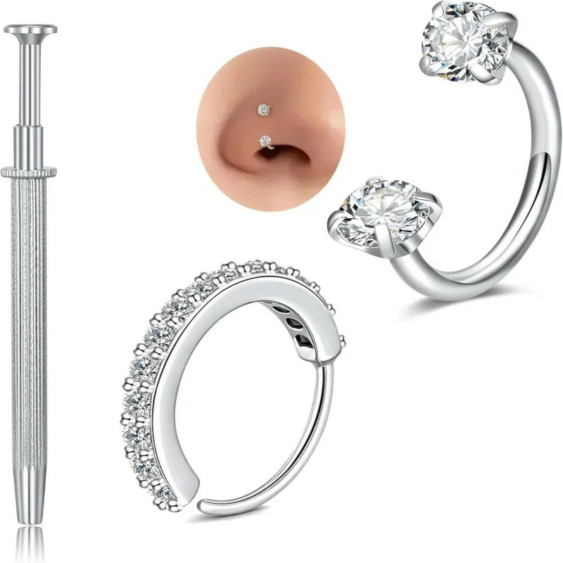 18g 20g 22g Nose Rings Hoops Silver Gold Hoop Nose Ring Surgical Steel Hypoallergenic