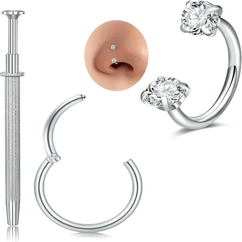 18g 20g 22g Nose Rings Hoops Silver Gold Hoop Nose Ring Surgical Steel Hypoallergenic