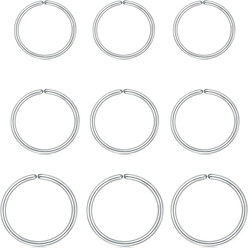 18g 20g 22g Nose Rings Hoops Silver Gold Hoop Nose Ring Surgical Steel Hypoallergenic