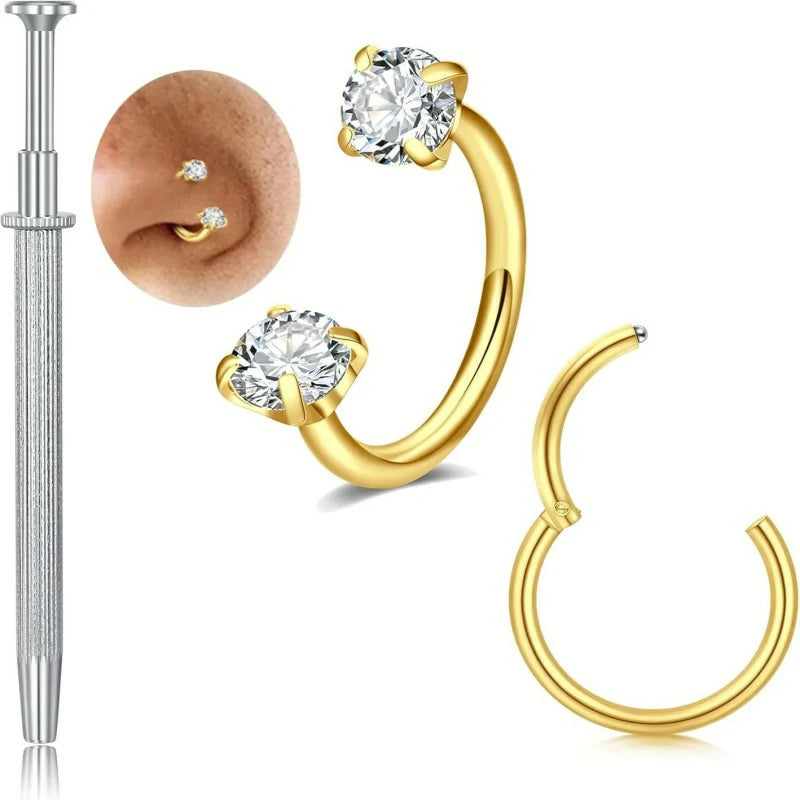 18g 20g 22g Nose Rings Hoops Silver Gold Hoop Nose Ring Surgical Steel Hypoallergenic