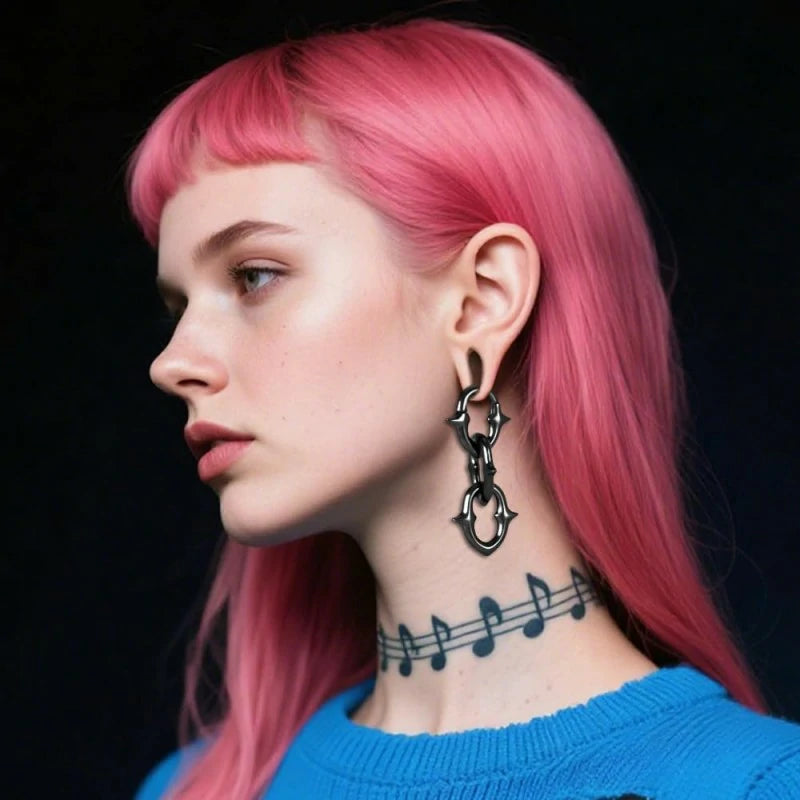 2PCS Ear Weights for Stretched Ears Gauges Stainless Steel Dangle Gauge