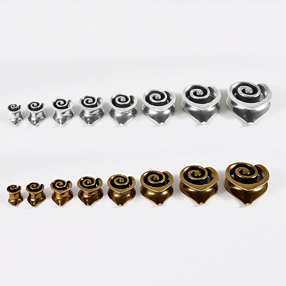 2PCS Vortex Gauges Plugs Tunnels Hypoallergenic 316 Stainless Steel Ear Plugs Tunels Gauuges