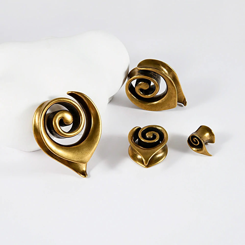 2PCS Vortex Gauges Plugs Tunnels Hypoallergenic 316 Stainless Steel Ear Plugs Tunels Gauuges