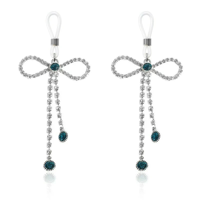 2 Pcs Bow Faux Nipple Rings for Women, Non-Piercing Dangle Nipple Ring